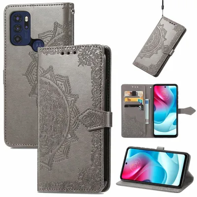 Immagine prodotto di Custodia König Design compatibile con Motorola Moto G60S, realizzata in ecopelle, per smartphone - Custodia per cellulare, colore grigio