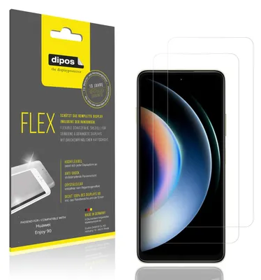 Produktbild von 2x Schutzfolie für Huawei Enjoy 90 Folie, 100% Displayabdeckung, dipos Flex
