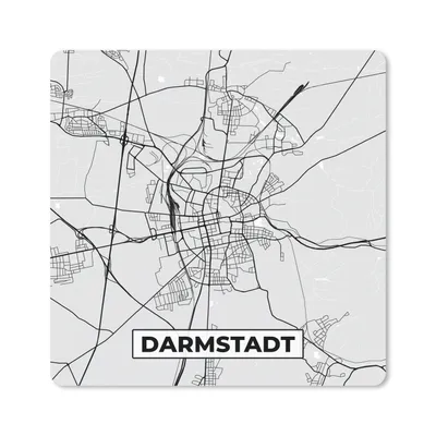 Produktbild von MuchoWow® Mauspad Mousepad Karte - Deutschland - Darmstadt - Karte - Stadtplan 30x30 cm - Mousepads - Maus Mat - Pad - Mausunterlage - Gaming
