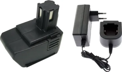 Produktbild von Trade-Shop 2in1 Set: Ni-MH Akku 9,6V / 3300mAh + Ladegerät inkl. Netzteil für Hilti SF100 SF100A SFB105 SB10 BD2000 ersetzt SBP10 265605 315078 334584