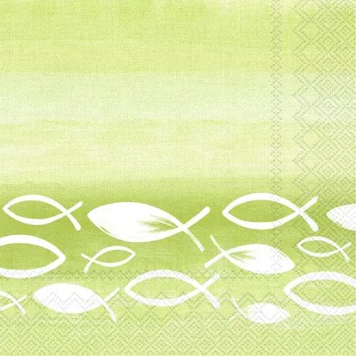 Produktbild von Servietten 33x33 cm - JOYFUL FISH light green