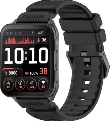 Produktbild von Strap-it Silikonarmband mit Schnallenverschluss - passend für die Garmin Venu X1 (schwarz)