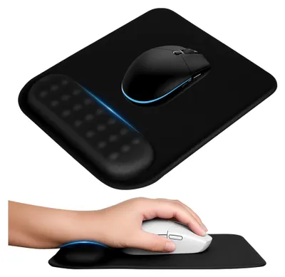 Produktbild von Ergonomisches Mauspad mit Handauflage und Gelkissen, Schwarz