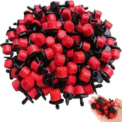 Produktbild von Gartenwassersprinkler-Set - 8 Regulierbare Sprühschädel - 100 Stück - Rot