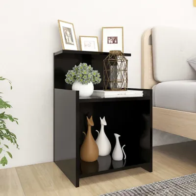 Immagine prodotto di Comodino nero 40x35x60 cm in materiale ligneo
