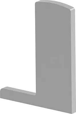 Produktbild von ECONOMY Endkappe für Bodenprofil F-Form 0006,rechts,aufgesetzte Montage,silber