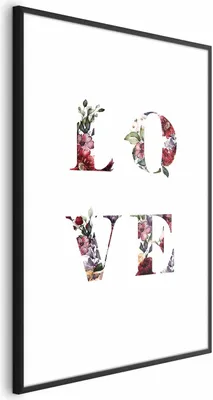 Produktbild von Posterpapier Poster - Love in Flowers 60x90 cm Text m-A-0909-ao-a