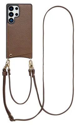Imagen del producto de Funda para teléfono Nova con cordón y tarjetero para Samsung Galaxy S25 Ultra - Mocha Brown