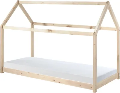 Produktbild von Hausbett >CABANE< in Natur aus Massive Kiefer - 206x141,5x98cm (BxHxT)