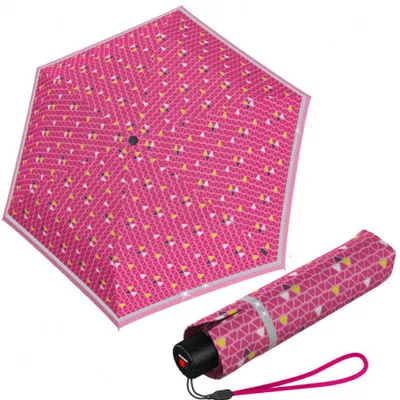Obrázek produktu pro Knirps Knirps Rookie Triple Pink Reflective lehký skládací deštník