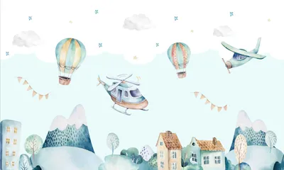 Produktbild von Magnetische Heizkörperabdeckung für Heizkörper Kaninchen Luftballons Flugzeuge 60x100