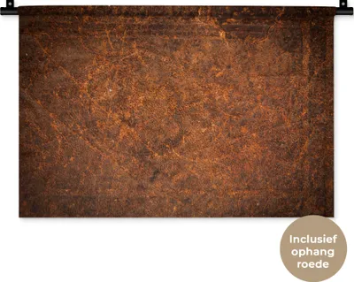 Produktbild von MuchoWow® Wandteppich Wandbehang Leder - Textur - Braun - Orange 60x40 cm Tapisserie Dekoration Wandtuch - Wanddekorationen