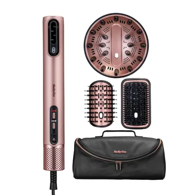 Produktbild von 4-in-1 Warmluftbürste & Haartrockner Wet-to-Dry mit Diffusor, Ionen-Technologie, Anti-Frizz Styler, Volumenbürste, 3 Aufsätze, Luxus-Case