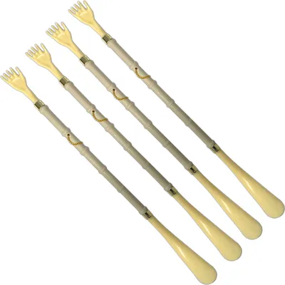 Produktbild von 4er Set 2in1 Rückenkratzer 50cm Schuhanzieher Rücken Kratzer Schuhlöffel Schuhanziehhilfe Anziehhilfe Kratzhilfe Inkl. Aufhängeschlaufe
