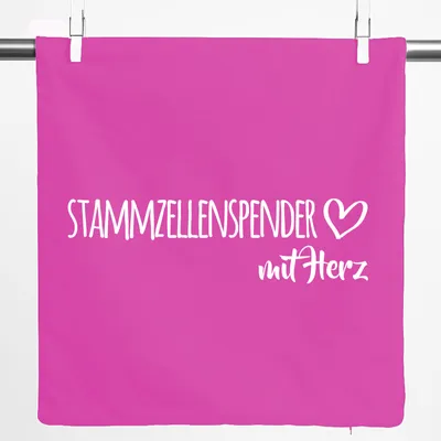 Produktbild von Huuraa Kissenbezug Stammzellenspender mit Herz 40x40cm Fuchsia Baumwolle Dekokissenbezug Geschenkidee