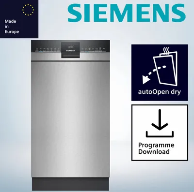 Produktbild von Siemens iQ300 SR43ES24ME, Unterbau, Single (45 cm breit), Edelstahl, Schwarz, Berührung, 1,75 m