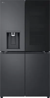 Produktbild von LG GMG960EVEE Side-by-Side French-Door, Matt Black Stainless Festwasseranschluss, NoFrost, InstaView