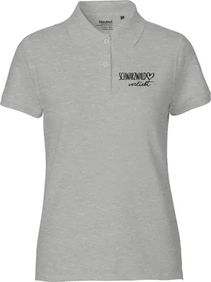 Produktbild von Huuraa Damen Polo Shirt Schwarzwald verliebt XL Sport Grey Bio Baumwolle Fairtrade Poloshirt Geschenkidee