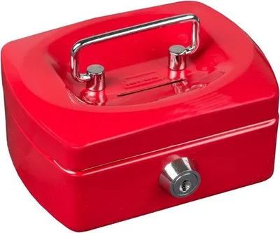 Immagine prodotto di Mini cassaforte con 6 scomparti e serratura - Rossa 125x95x60 mm