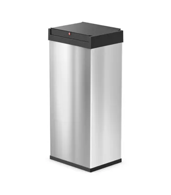 Produktbild von Hailo Big-Box Swing XL Mülleimer - 1 x 52 Liter - selbstschließender Schwingdeckel aus Edelstahl - Müllbeutel-Klemmrahmen - Mülleimer Küche rechteckig - Abfalleimer  Germany - Edelstahl