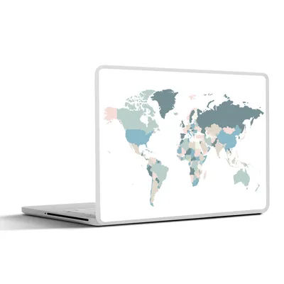 Produktbild von MuchoWow® Laptop Aufkleber Sticker Cover Weltkarte - Einfach - Pastell 30x21 cm - Sticker für Laptop - Selbstklebend