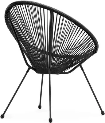 Produktbild von KONSIMO Zahradní křeslo z umělého ratanu Acapulco "GROSTI", černé, umělý ratan, moderní design, 69x80x68 cm