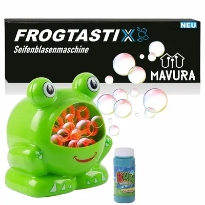 Immagine prodotto di FROGTASTIX bolla di sapone macchina bolle di sapone rana a batteria, macchina bolla di sapone con liquido bolla di sapone