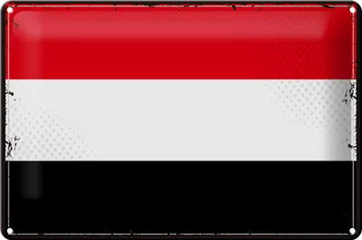 Produktbild von Blechschild Flagge Jemen 30x20cm Retro Flag of Yemen