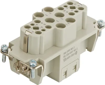 Produktbild von 09380183102 HARTING Han K6/12 Buchseneinsatz (F) Crimpanschluss, 18-polig 6/12+PE 690V Steuerkontakt 230V/400V, 40A/10A