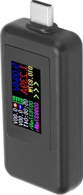 Obrázek produktu pro USB C měřič proudu 2 v 1 – DC 30 V – multifunkční tester – barevný displej – k dostání.