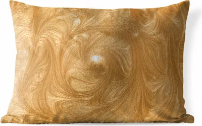 Produktbild von MuchoWow® Outdoor Kissen - Kreis - Golden - Farbe - 60x40 cm - Wetterfest - Lounge Kissen - Zierkissen - Kissen für Innenräume