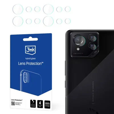 Produktbild von 3mk Hybridglas Lens Protection für Asus ROG Phone 8 / 8 Pro Kamera Objektiv Kameralinse 0,16mm 6H (4 Stück)