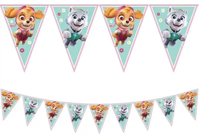 Imagen del producto de Guirnalda de banderines de PVC, Paw Patrol, 230 cm / 9 banderines