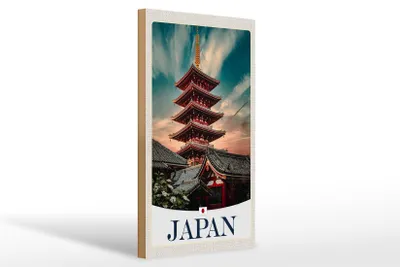 Produktbild von Holzschild Reise 20x30cm Japan Asien traditionelles Gebäude
