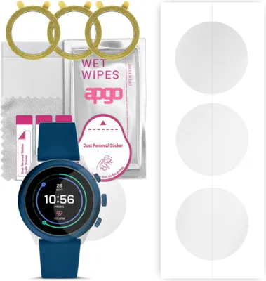 Produktbild von apgo 3 Stück Schutzfolie, klar, kompatibel mit Fossil Sport Smartwatch, Hydrogel Displayschutzfolie mit Positionierhilfe, Displayfolie, robust und kratzfest