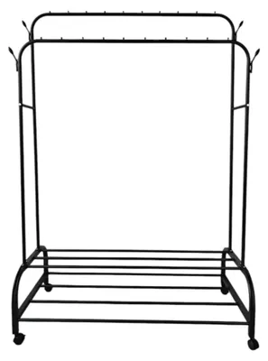 Produktbild von Lendo Online Kleiderregal 110x55x165 cm Schwarz mit Rädern
