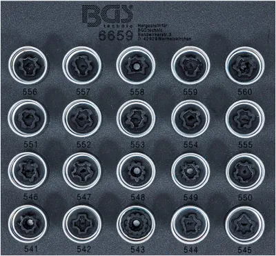 Produktbild von BGS technic Tool Tray 1/6: Rim Lock Socket Set for VAG, 2,19 kg