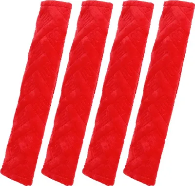 Produktbild von 4 Stück Plüsch Autositzgurt Schutz Schultergurt Pad Abdeckung rot