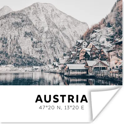 Produktbild von MuchoWow® Poster Österreich - See - Häuser 50x50 cm - Wohnzimmerdekoration