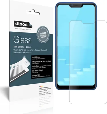 Produktbild von 2x Schutzfolie für Oppo Realme C1 (2019) matt - Anti-Shock 9H Folie dipos Glass Kunststoffglas
