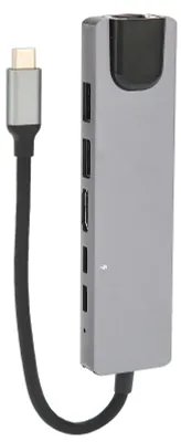 Obrázok produktu pre Dockovací rozbočovač 6 v 1 s rozhraním Type-C na HDMI, USB 3.0 a PD na prenos dát