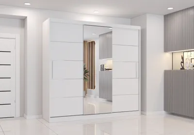 Produktbild von Schlafzimmer-Set Bettgestell Kleiderschrank Nachttisch Kommode ASTRAL