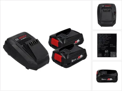 Obrázek produktu pro Bosch 1600A011LD, Sada baterie a nabíječky, Lithium-ion (Li-ion), 2,5 Ah, 18 V, Bosch, 18V POWER FOR ALL ALLIANCE