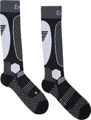Image de Ea7 Emporio Armani Calza Ski Chaussettes longues Noir,Gris EU 38-39 Hommes,Femmes Noir,Gris EU 38-39