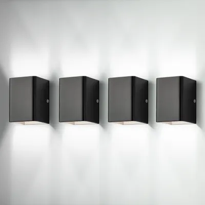 Produktbild von 4 Stück LED Wandleuchte Innen Kaltweiß,5W  Wandlampe Aluminum für Schlafzimmer Flur Wohnzimmer Treppe, Schwarz