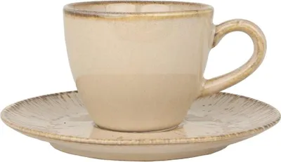 Zdjęcie produktu dla Bonna Sand Snell – filiżanki do espresso i spodki – 80 cm³ – porcelana – zestaw 6 sztuk