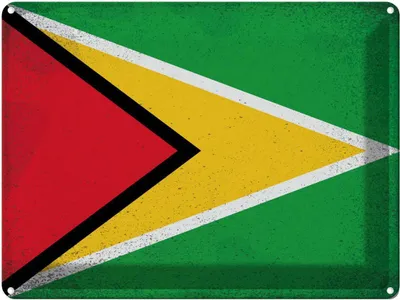 Produktbild von vianmo Blechschild 30x40 cm Guyana Flagge Fahne Wappen
