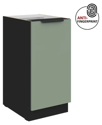 Produktbild von Küchen Unterschrank 40 cm Küche ARIA Aquamarin ultra matt + Schwarz matt, hochwertige Fronten mit Anti Fingerprint Beschichtung Küchenzeile Küchenblock