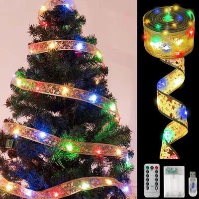 LED-Lichterband 10 m, 100 bunte LEDs, für Weihnachtsbaum & Party
