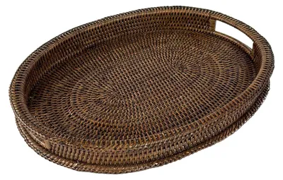 Obrázok produktu pre Servírovací podnos, oválny, 45 x 35 x 5 cm, z ratanu